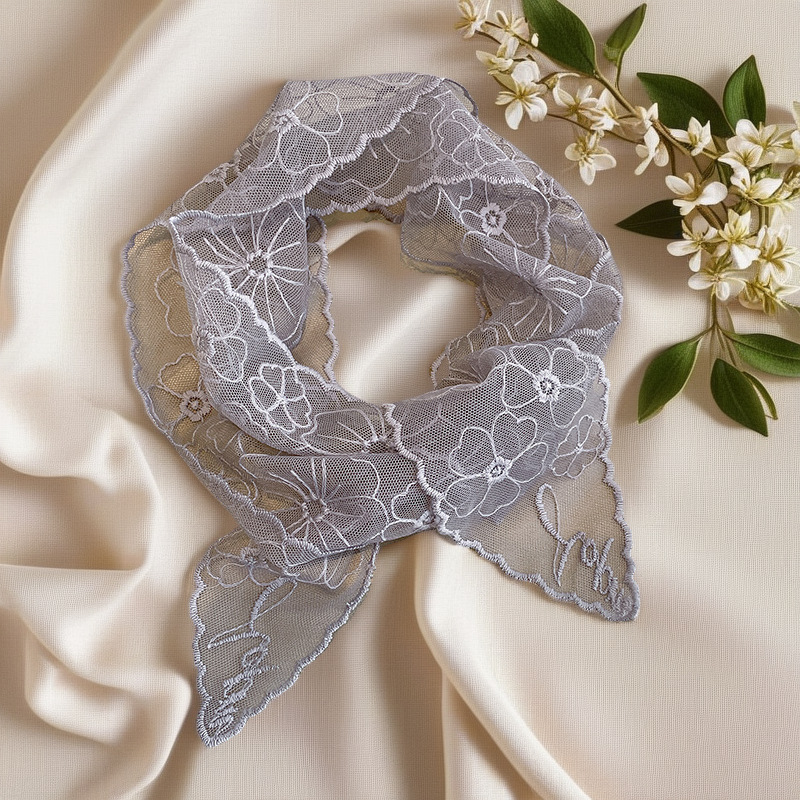 Headband Summer Knit - الدانتيل الفرنسي وشاح حريري الرجعية المرأة