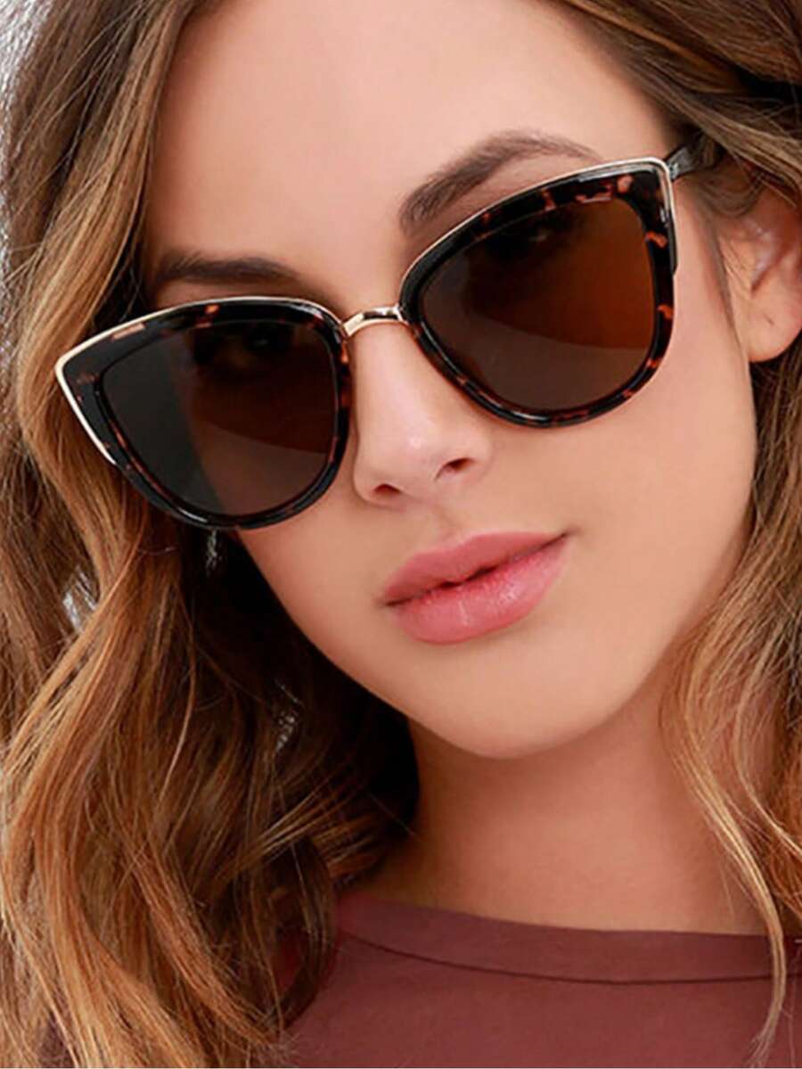 Sunglasses Cat Eye - 1/2/3/4 قطع نظارات نسائية بإطار كبير