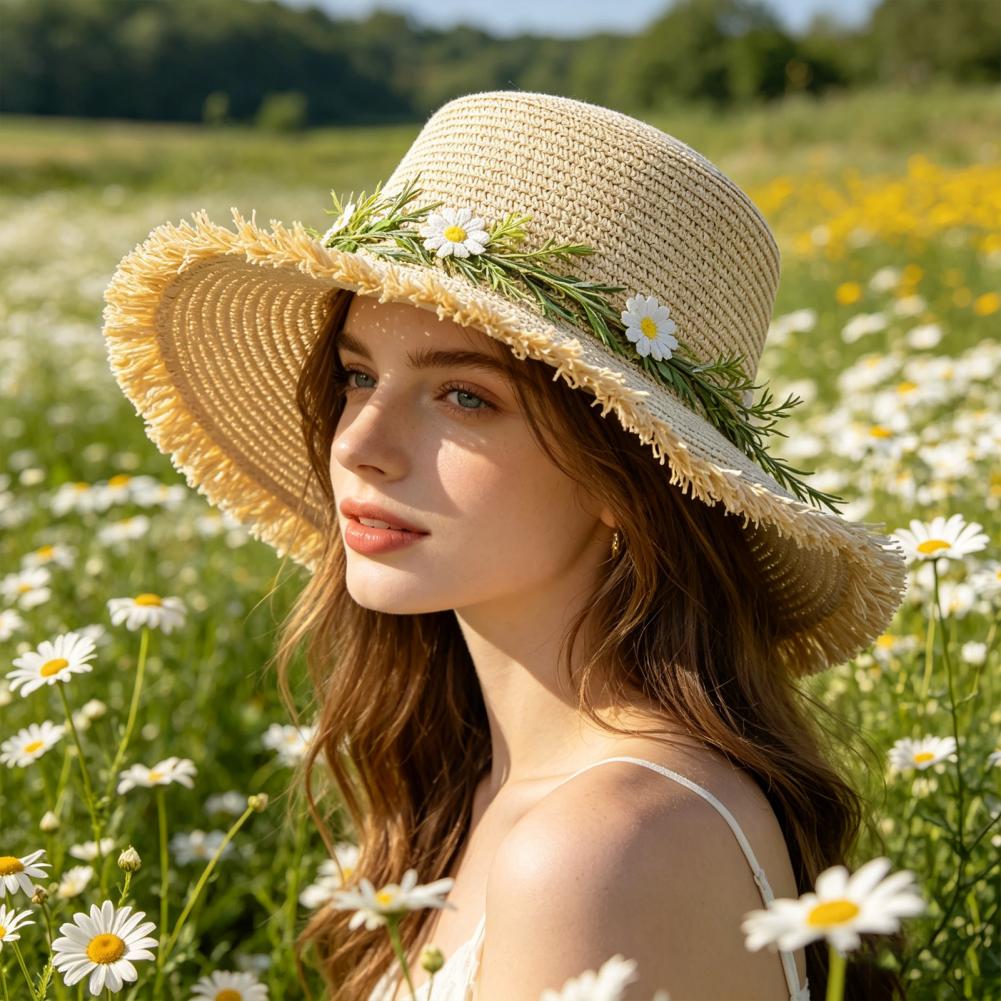 Hat Floppy Wide - قبعة شمسية واسعة الحواف من القش