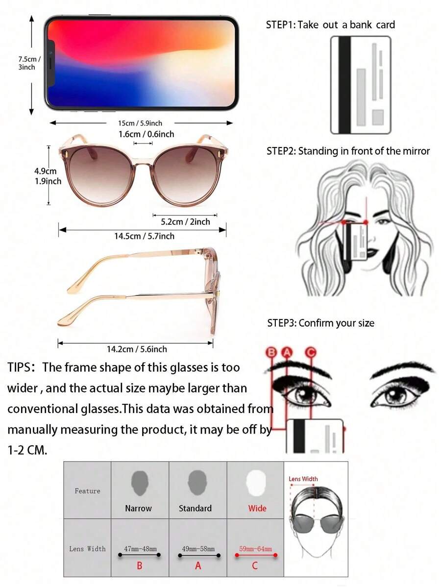 Sunglasses Cat Eye - نظارة نسائية بإطار بلاستيكي على شكل