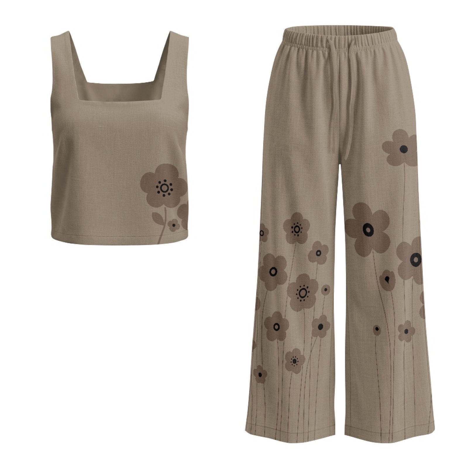 طقم سترة نسائية من الكتان من I - مراجعة Linen Pant Wide وسعره