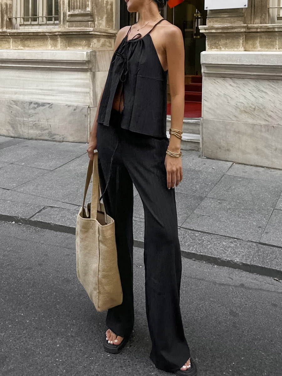 طقم نسائي من قطعتين لعام 2026، - مراجعة Linen Pant Wide وسعره