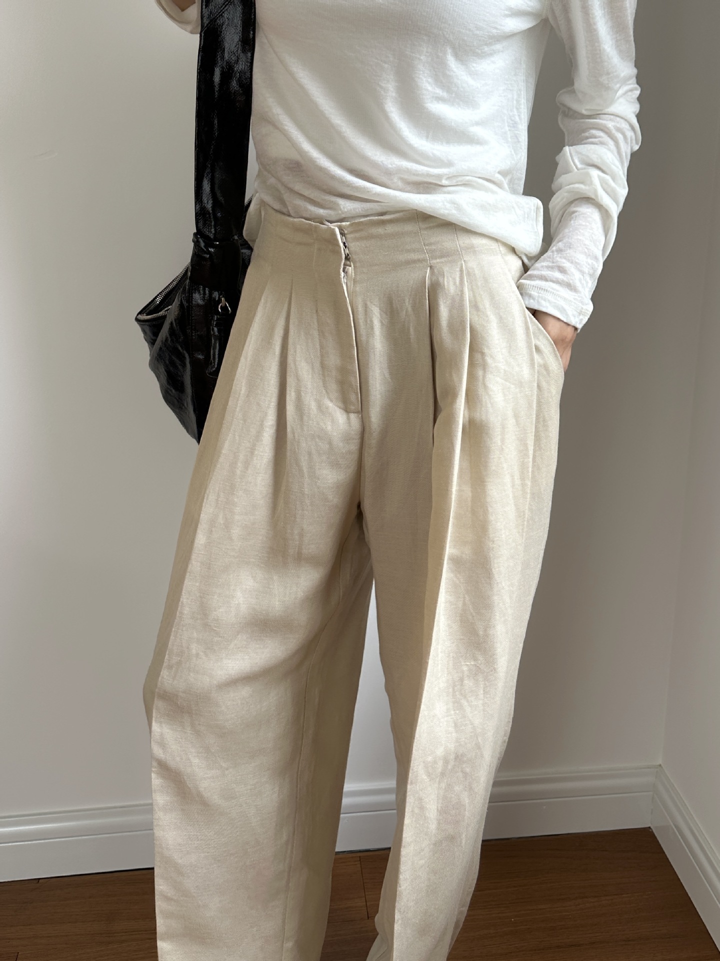 بنطلون كتان واسع الساق غير رسم - مراجعة Linen Pant Wide وسعره