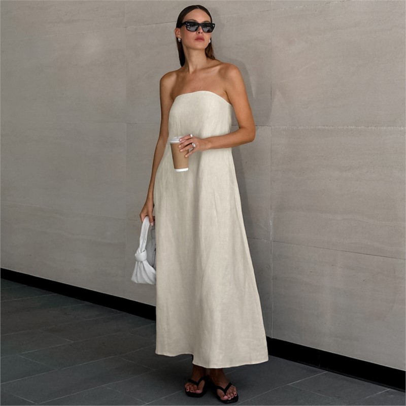 أزياء أنيقة تصميم بسيط حمالة ا - مراجعة Linen Dress Wrap وسعره