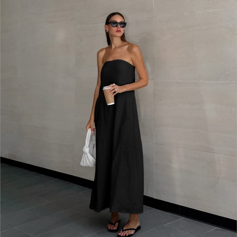 أزياء أنيقة تصميم بسيط حمالة ا - مراجعة Linen Dress Wrap وسعره