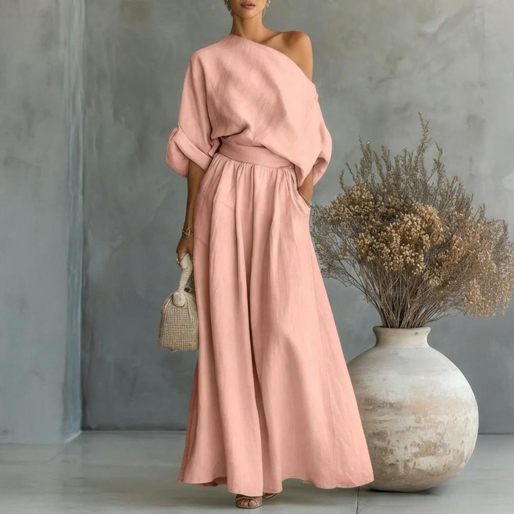 طقم بلوزة وبنطلون نسائي أنيق ع - مراجعة Blouse Off Shoulder وسعره