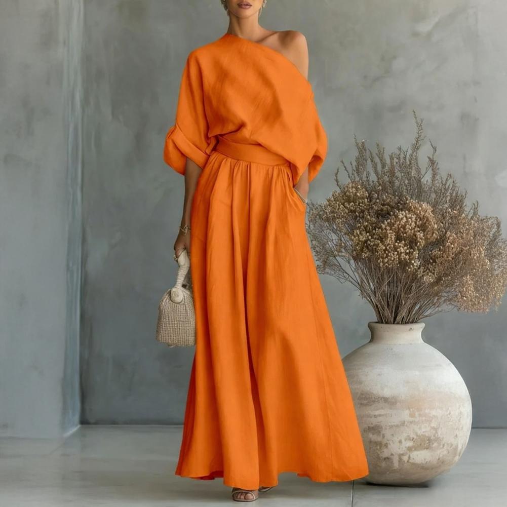 طقم بلوزة وبنطلون نسائي أنيق ع - مراجعة Blouse Off Shoulder وسعره