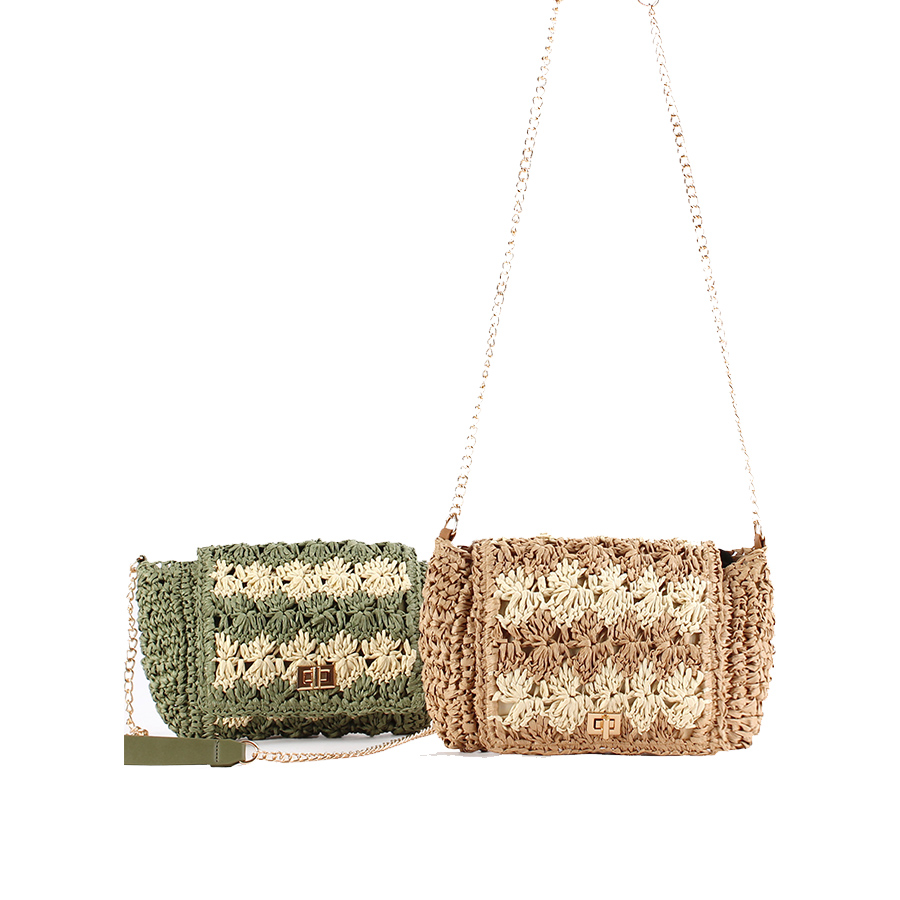 حقائب كتف نسائية من القش للصيف - مراجعة Crochet Bag Raffia وسعره