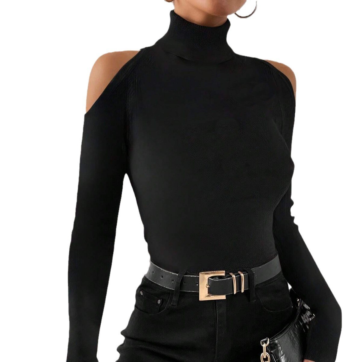 بلوزة نسائية أنيقة بياقة عالية - مراجعة Blouse Off Shoulder وسعره