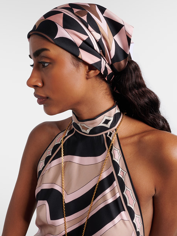 وشاح رأس حريري بطباعة هندسية ل - مراجعة Headband Summer Knit وسعره