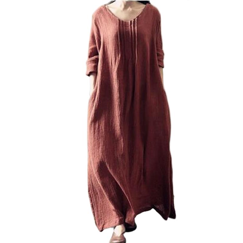 2025 القطن الكتان خمر فستان كا - مراجعة Linen Dress Wrap وسعره