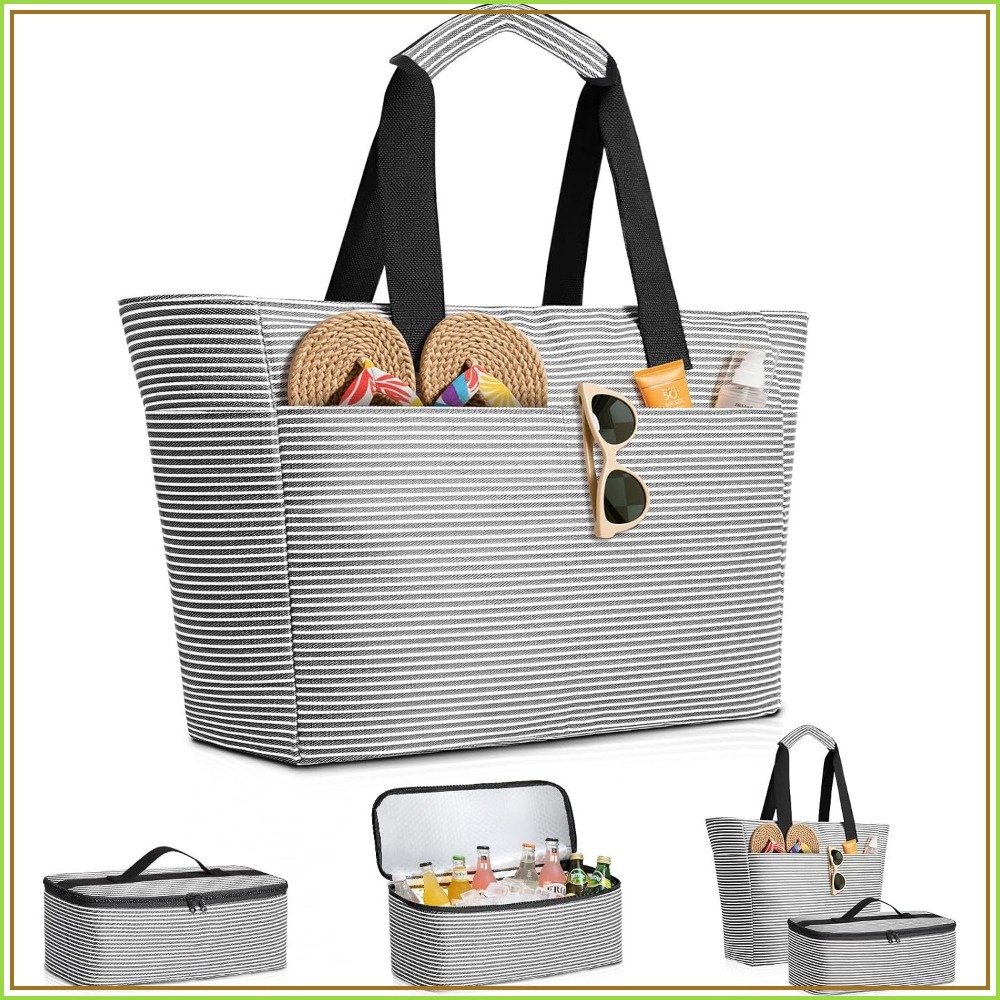 حقيبة شاطئ ومبرد طعام مقاومة ل - مراجعة Tote Bag Beach وسعره