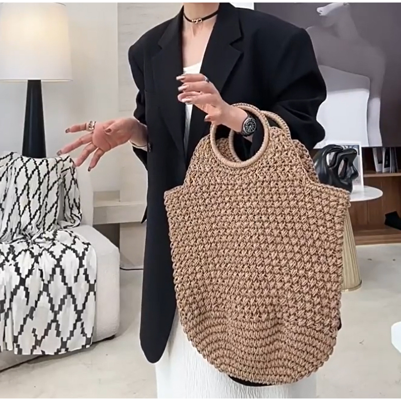 العلامة التجارية المنسوجة حقيب - مراجعة Crochet Bag Raffia وسعره