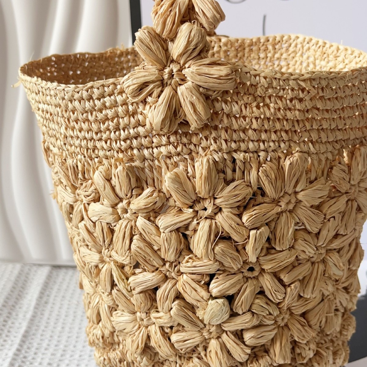 حقيبة يد نسائية صيفية منسوجة م - مراجعة Crochet Bag Raffia وسعره