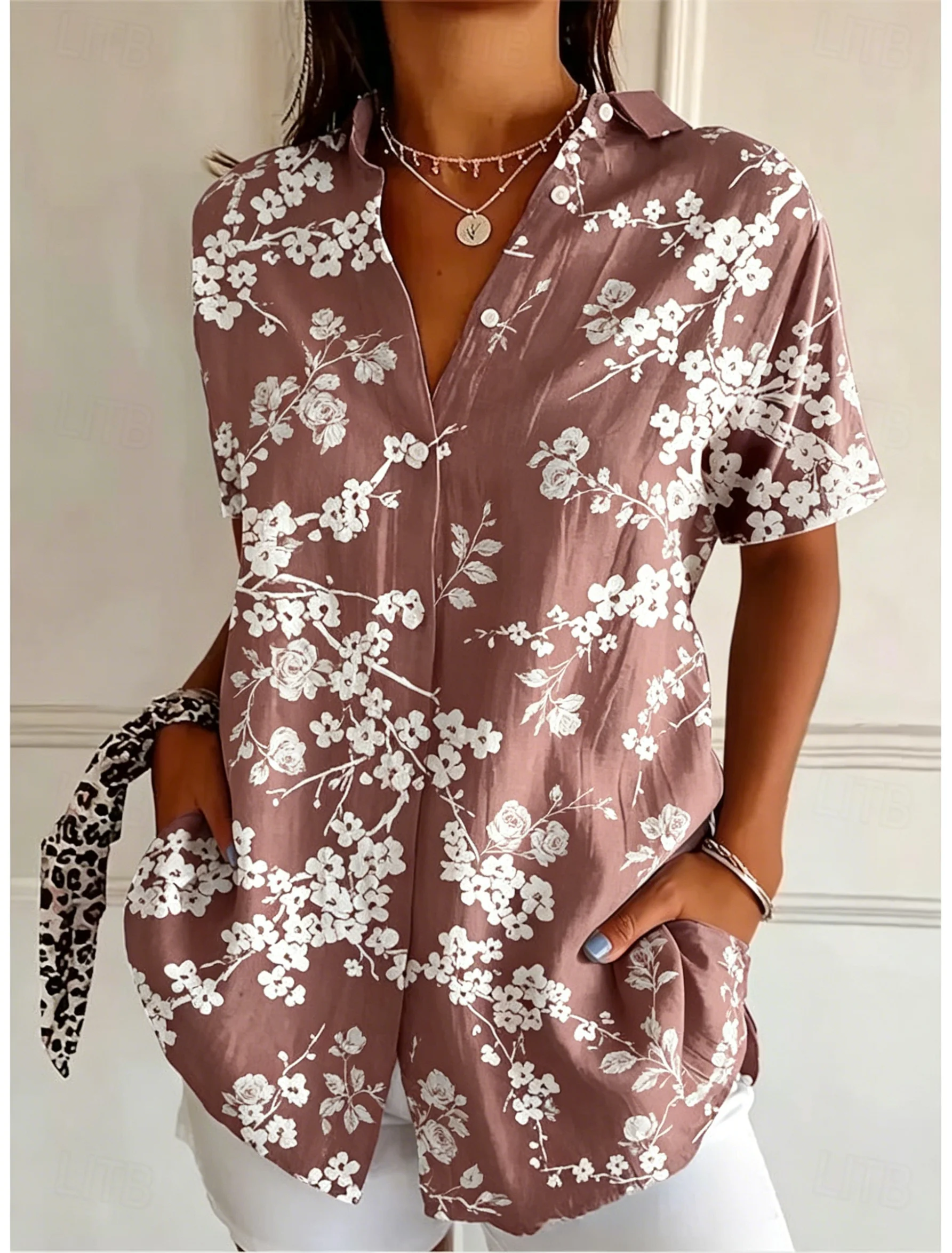 قميص نسائي كاجوال بأكمام قصيرة - مراجعة Romper Floral Print وسعره
