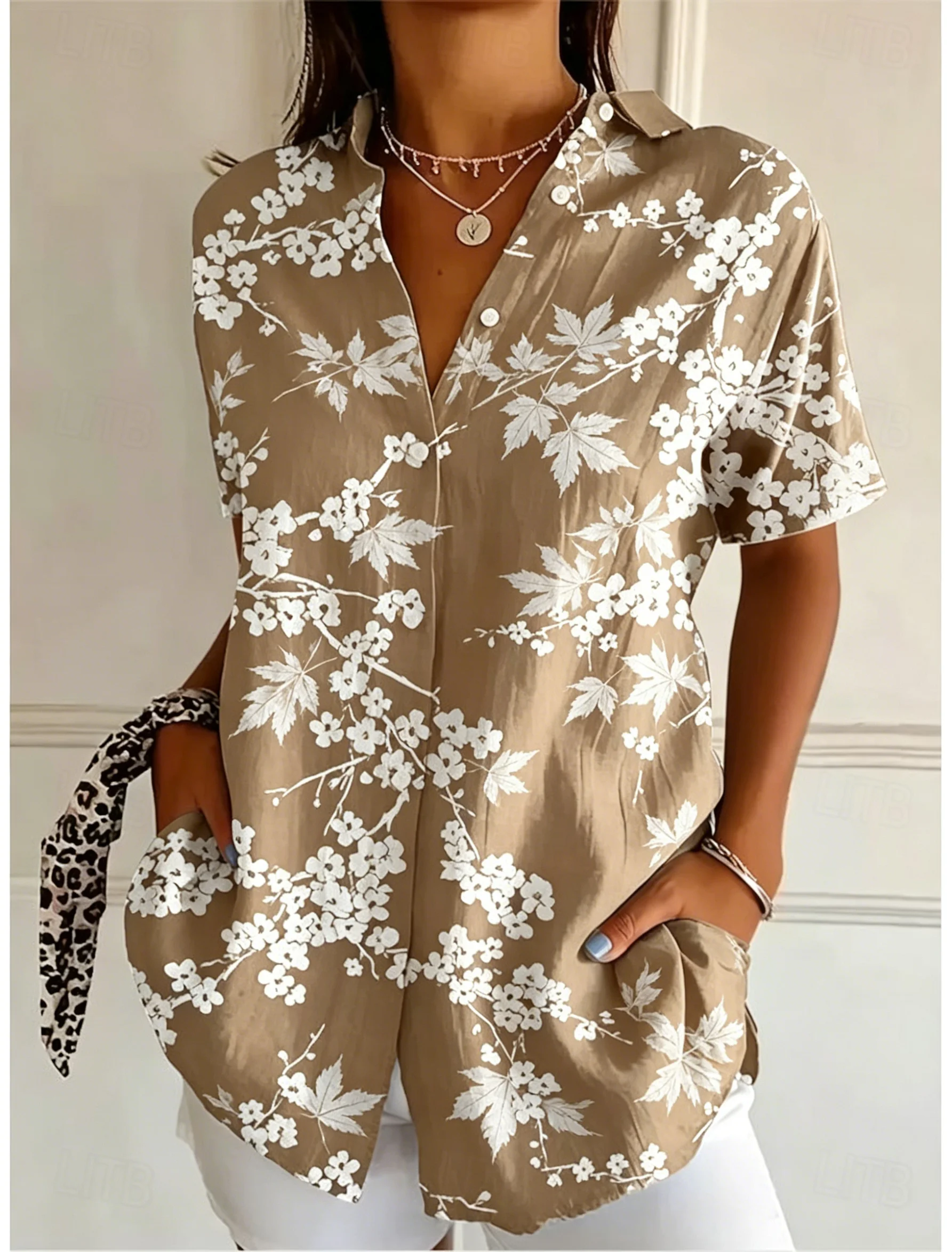 قميص نسائي كاجوال بأكمام قصيرة - مراجعة Romper Floral Print وسعره