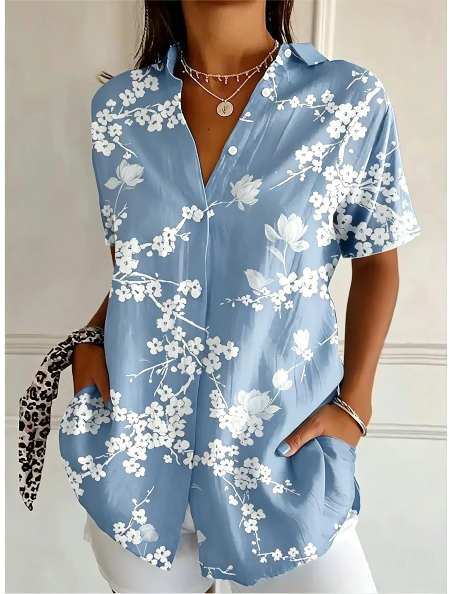 قميص نسائي كاجوال بأكمام قصيرة - مراجعة Romper Floral Print وسعره