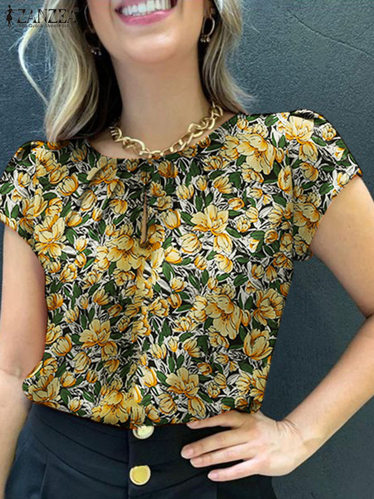 ZANZEA-بلوزة بوهيمية مطبوعة با - مراجعة Romper Floral Print وسعره