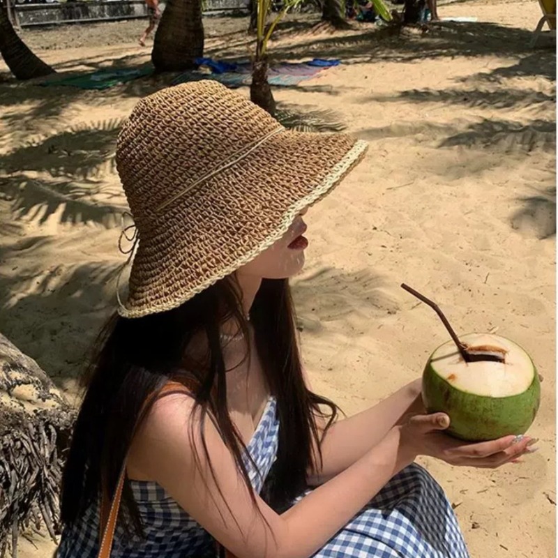 قبعة شمس نسائية صيفية من القش  - مراجعة Hat Floppy Wide وسعره